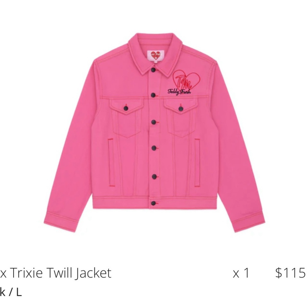 Women's Pink Denim Jacket - Picture 9 of 14